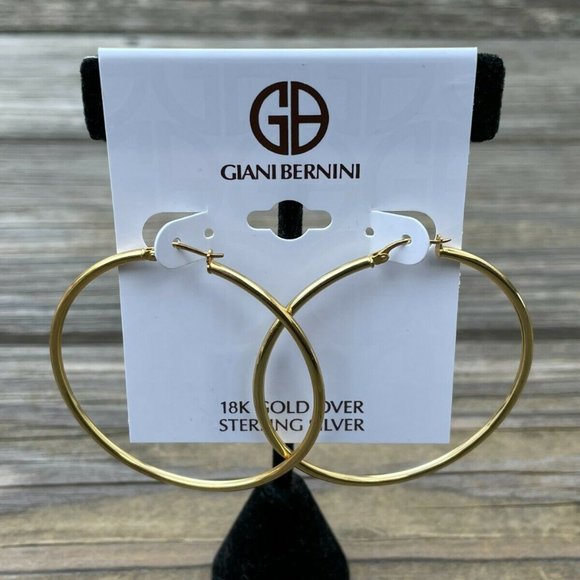 Giani Bernini Women Earrings 18K Gold Plated over Sterling Silver Tube Slim Leve